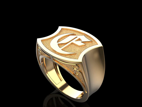 Initial signet ring model 1032 3D Print Model