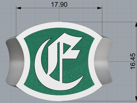 Initial signet ring model 1032 3D printmodel