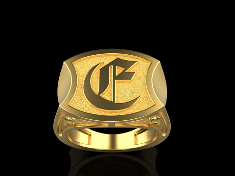 Initial signet ring model 1032 3D Print Model