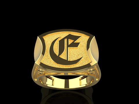 Initial signet ring model 1032 3D Print Model