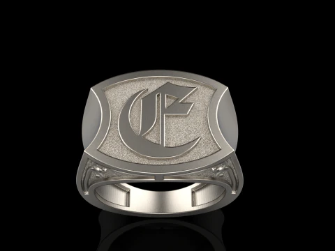 Initial signet ring model 1032 3D Print Model