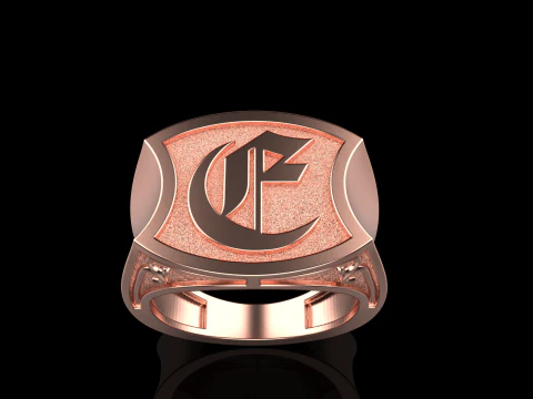 Initial signet ring model 1032 3D Print Model