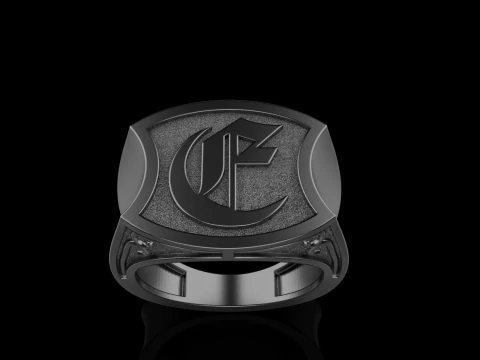 Initial signet ring model 1032 3D Print Model