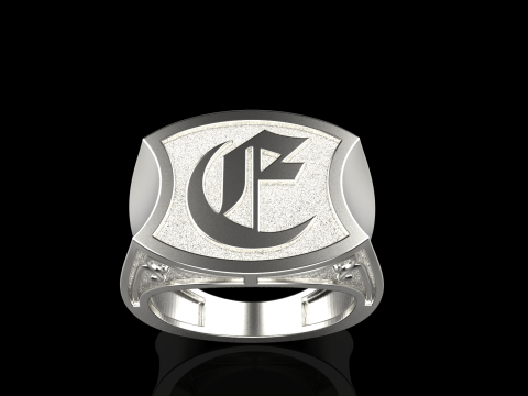 Initial signet ring model 1032 3D printmodel