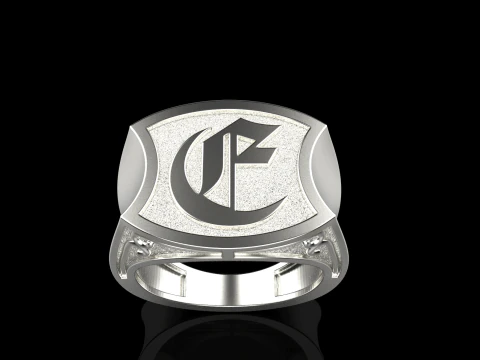 Initial signet ring model 1032 3D Print Model