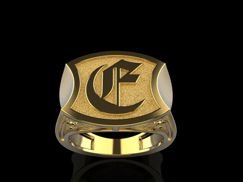 Initial signet ring model 1032 3D Print Model