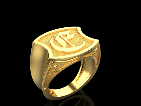 Initial signet ring model 1032 3D Print Model
