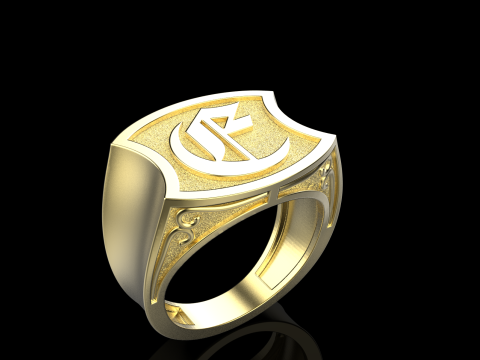 Initial signet ring model 1032 3D printmodel