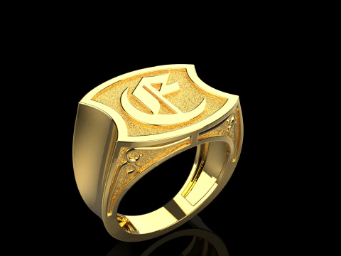 Initial signet ring model 1032 3D Print Model