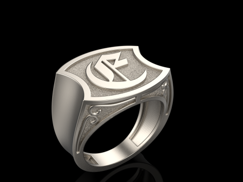 Initial signet ring model 1032 3D printmodel
