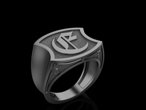 Initial signet ring model 1032 3D printmodel