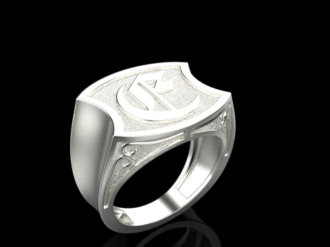 Initial signet ring model 1032 3D Print Model