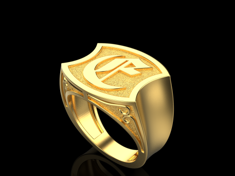 Initial signet ring model 1032 3D printmodel