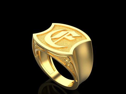 Initial signet ring model 1032 3D Print Model