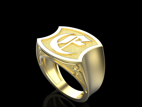 Initial signet ring model 1032 3D printmodel