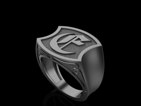 Initial signet ring model 1032 3D printmodel