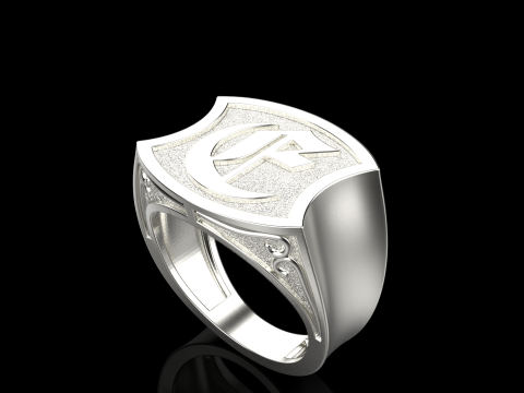 Initial signet ring model 1032 3D printmodel