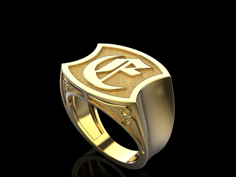 Initial signet ring model 1032 3D printmodel