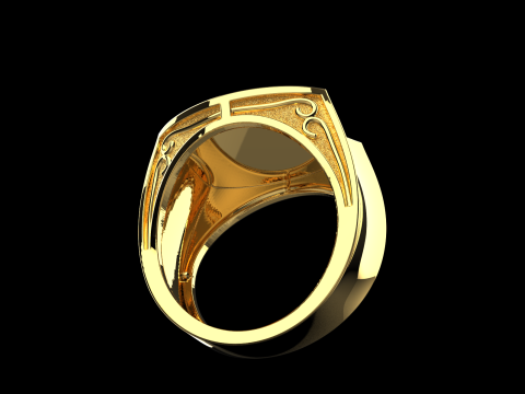 Initial signet ring model 1032 3D printmodel