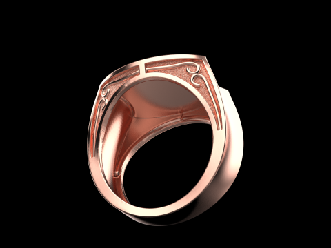 Initial signet ring model 1032 3D printmodel