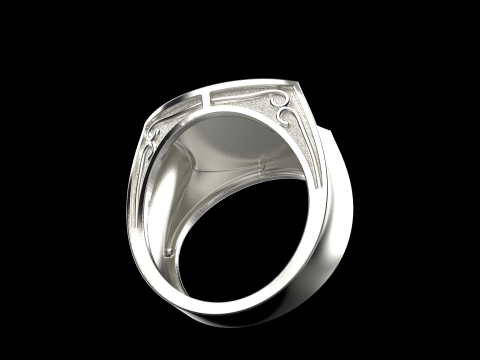 Initial signet ring model 1032 3D printmodel