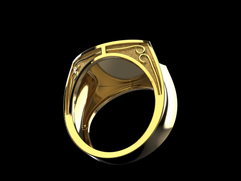 Initial signet ring model 1032 3D printmodel