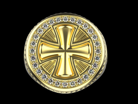 Signet cross ring model 1031 3D-printmodel