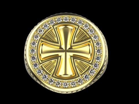 Signet cross ring model 1031 3D Print Model