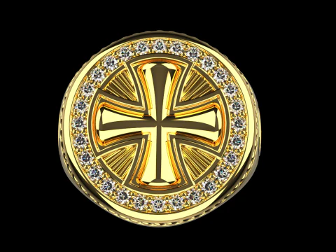 Signet cross ring model 1031 3D Print Model
