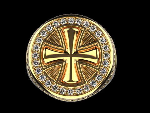 Signet cross ring model 1031 3D Print Model