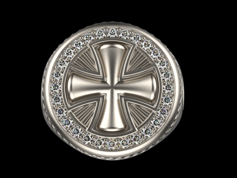 Signet cross ring model 1031 3D-printmodel