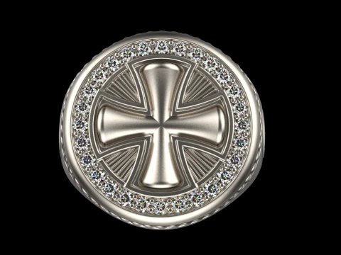 Signet cross ring model 1031 3D Print Model