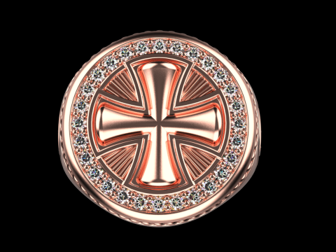 Signet cross ring model 1031 3D-printmodel