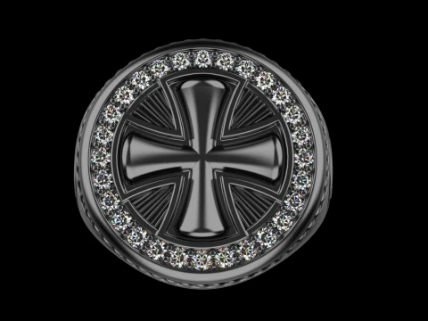Signet cross ring model 1031 3D Print Model