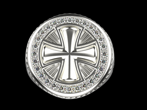 Signet cross ring model 1031 3D-printmodel