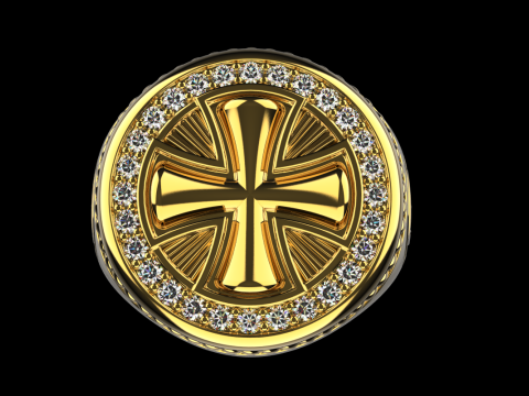 Signet cross ring model 1031 3D-printmodel