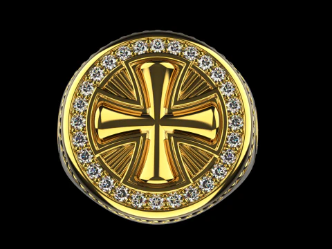 Signet cross ring model 1031 3D Print Model