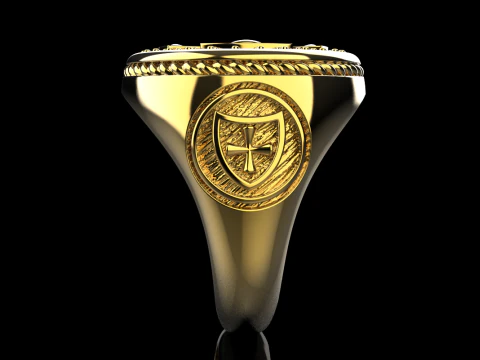 Signet cross ring model 1031 3D Print Model