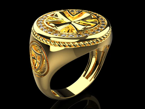 Signet cross ring model 1031 3D Print Model
