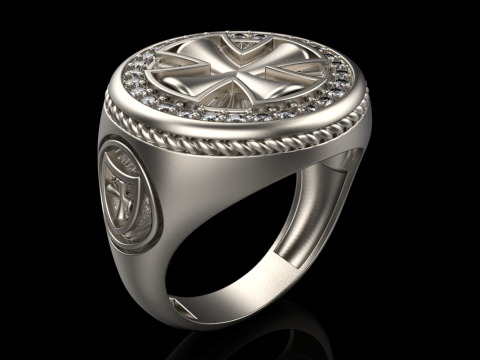 Signet cross ring model 1031 3D-printmodel