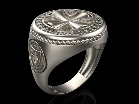 Signet cross ring model 1031 3D Print Model