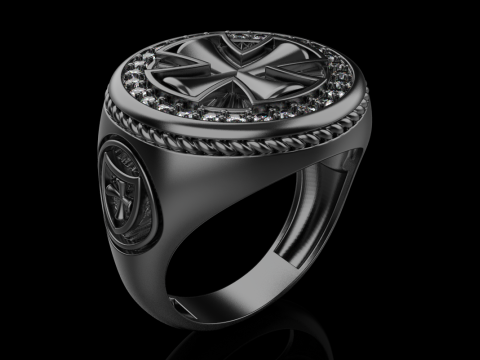 Signet cross ring model 1031 3D-printmodel