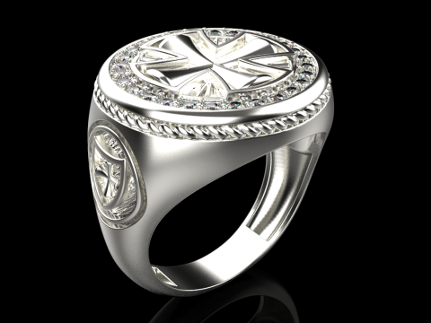 Signet cross ring model 1031 3D-printmodel