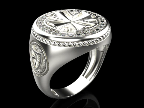 Signet cross ring model 1031 3D Print Model