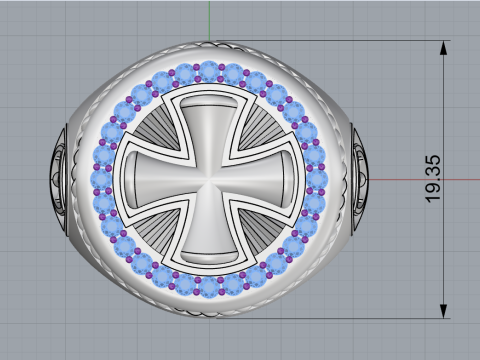 Signet cross ring model 1031 3D-printmodel