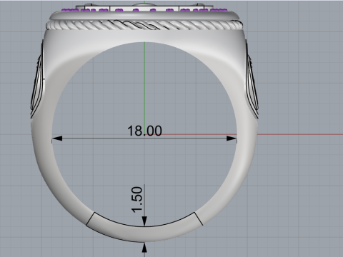 Signet cross ring model 1031 3D-printmodel