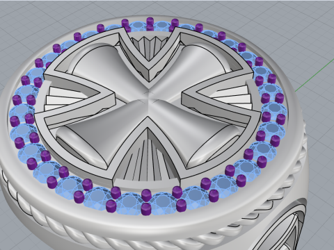 Signet cross ring model 1031 3D-printmodel