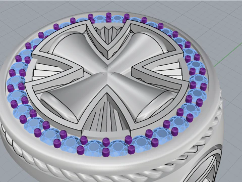 Signet cross ring model 1031 3D Print Model