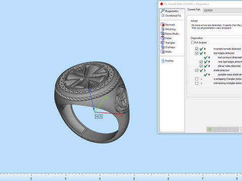Signet cross ring model 1031 3D-printmodel