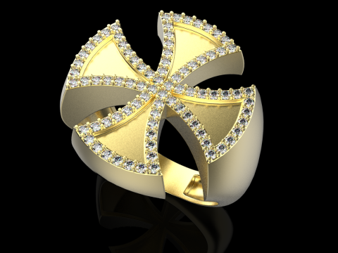 Signet cross ring model 1029 3D Print Model